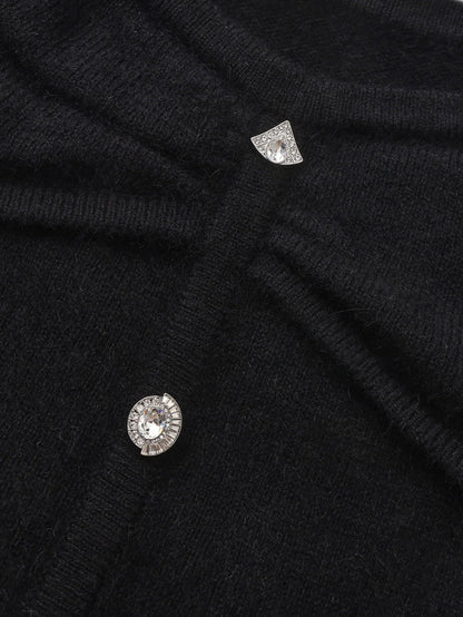 Brigitte Off-Shoulder Knit Black Top