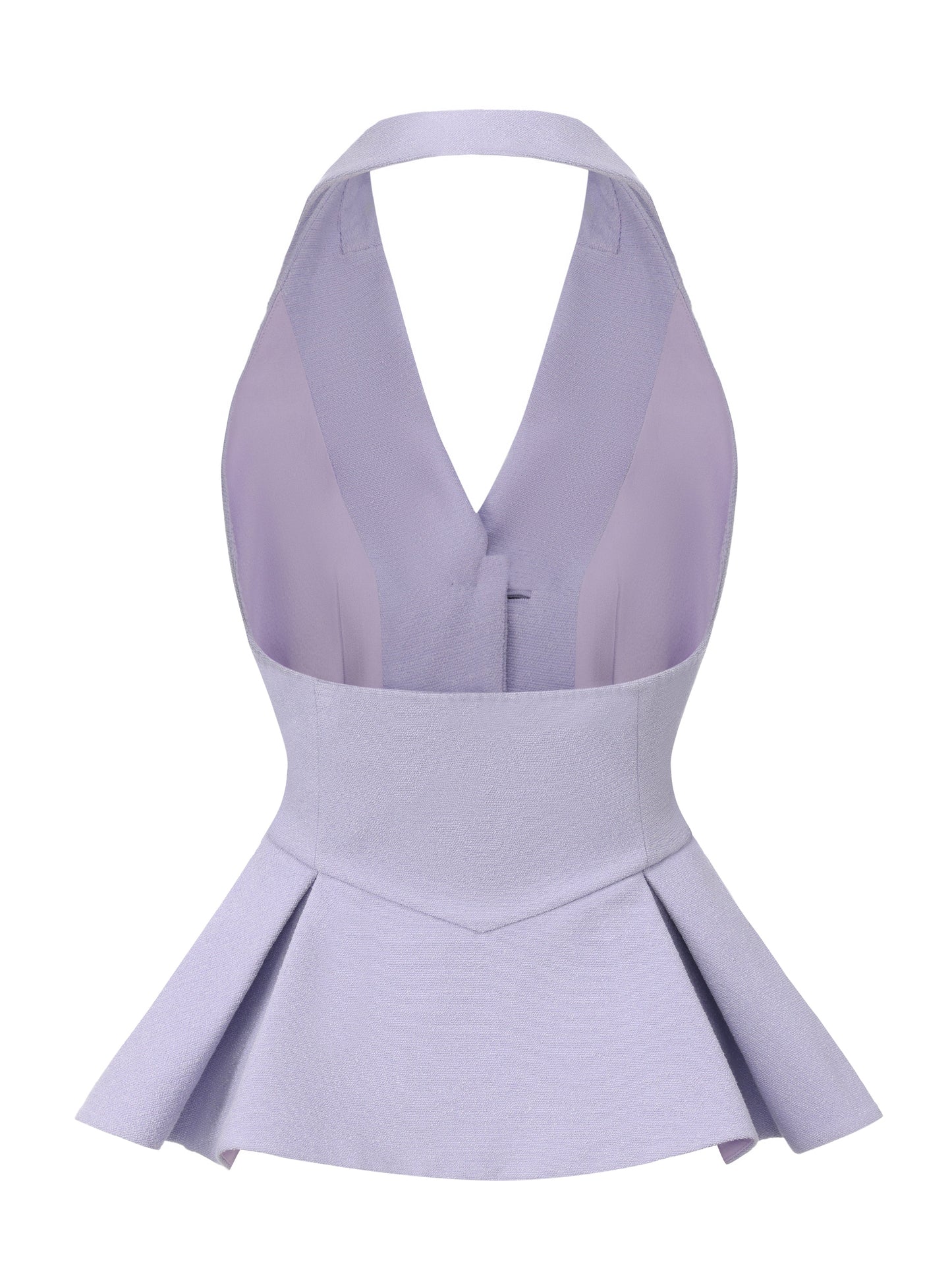 Camille Crystal-Button Purple Peplum Vest