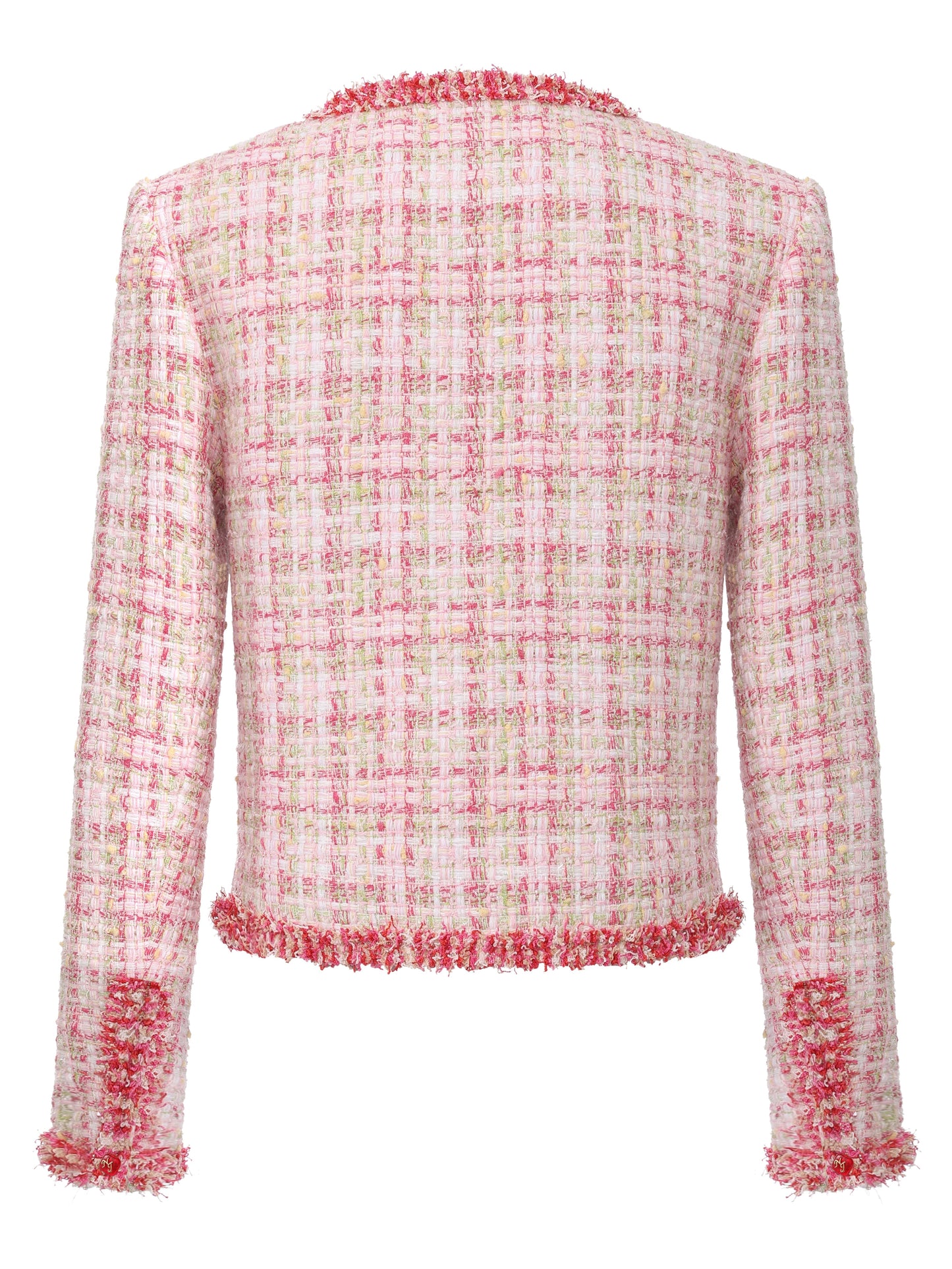 Bianca Metallic-Woven Fringe Pink Jacket