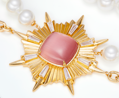 Anika Pearl Necklace (Pink) (Final Sale)