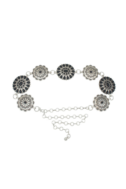Silverado Silver and Black Statement Chain Belt