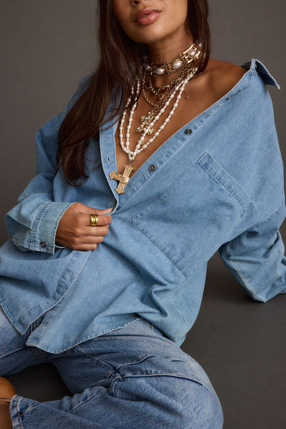 Springsteen Chambray Oversized Button Down Shirt