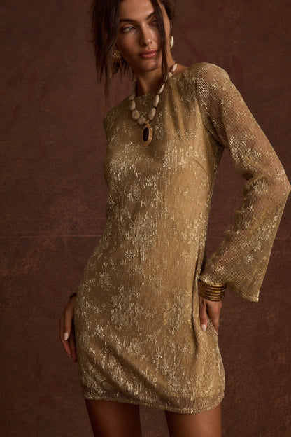 Tate Gold Mini Dress