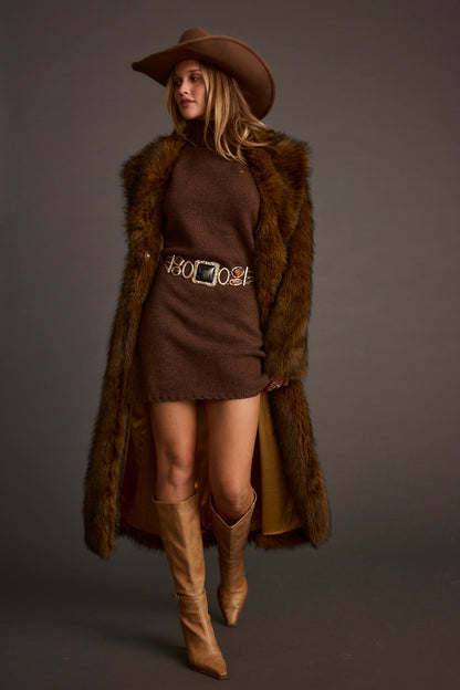 Topanga Mocha Sweater Mini Dress