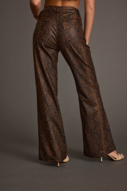 Viper Room Snake Print Vegan Leather Pants