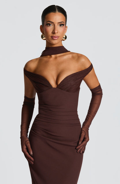 Abigail Maxi Dress - Plum Brown