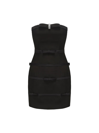 Lucie Bow Dress (Black) (Final Sale)
