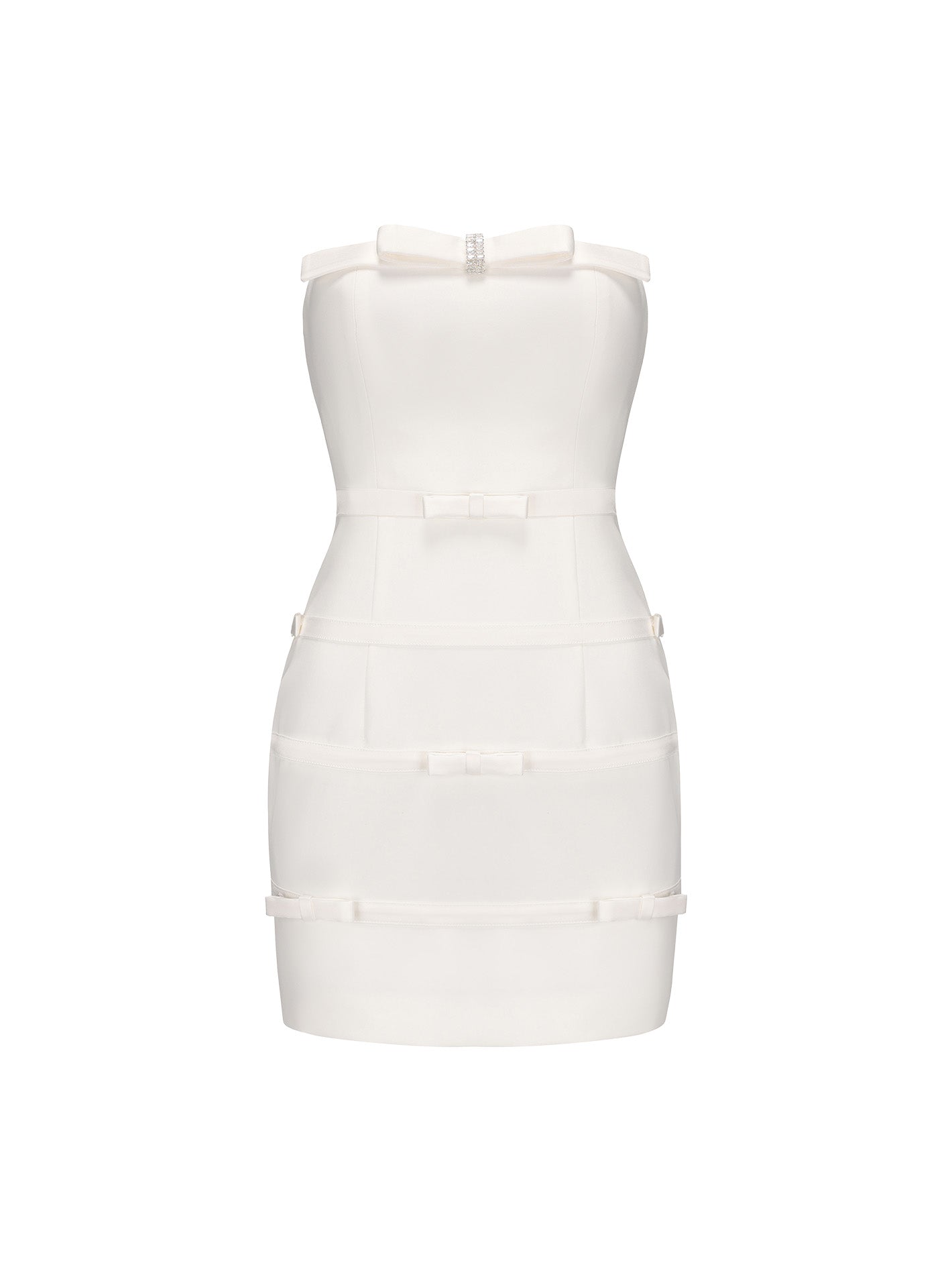 Lucie Bow Dress (White) (Final Sale)