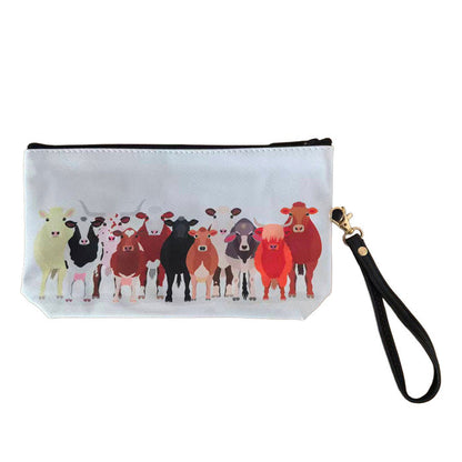 Awst Int'l Cattle Herd Medium Accessory Bag With Wristlet
