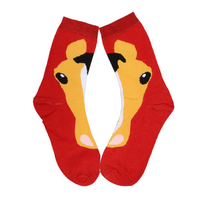 AWST Int'l Ladies Horse Face Buckskin Crew Socks