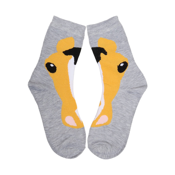 AWST Int'l Ladies Horse Face Buckskin Crew Socks