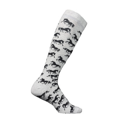 AWST Int'l Ladies "Lila" Galloping Horses Knee Socks - 6 Pack