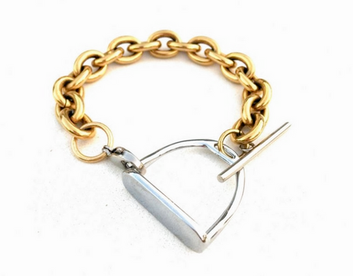 Awst Int'l Two-tone Chunky Stirrup Bracelet