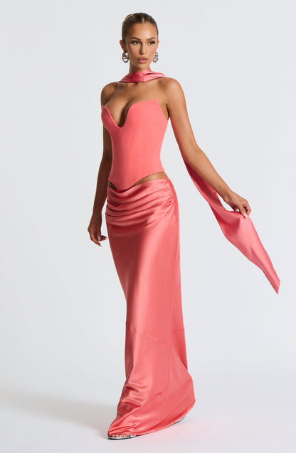 Bernadette Maxi Skirt - Coral Pink