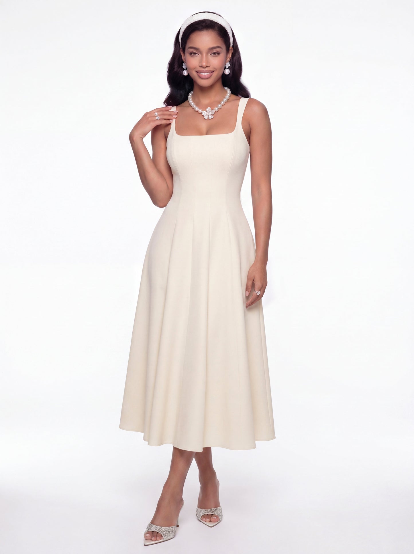 Delilah Cut Out Champagne Dress