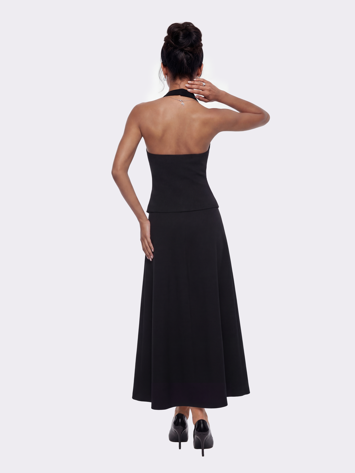Amara Tailored Halter Black Vest