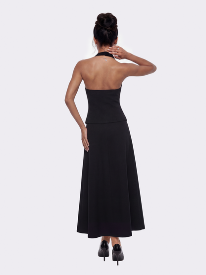 Amara Tailored Halter Black Vest