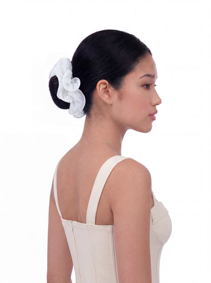 Nolita Ruffle White Hair Tie