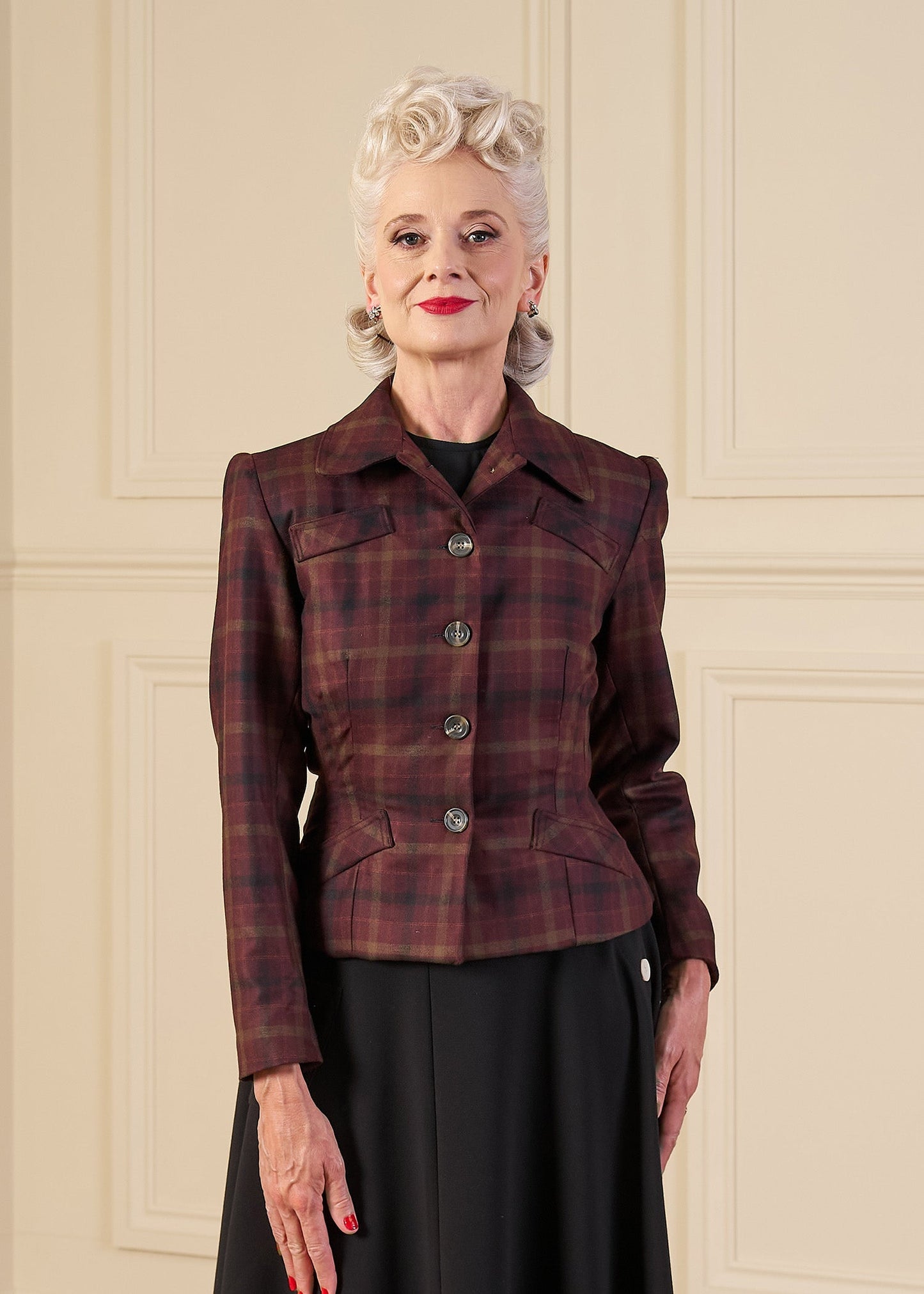 1940s Hampton Tailored Jacket - Premium Check Wool