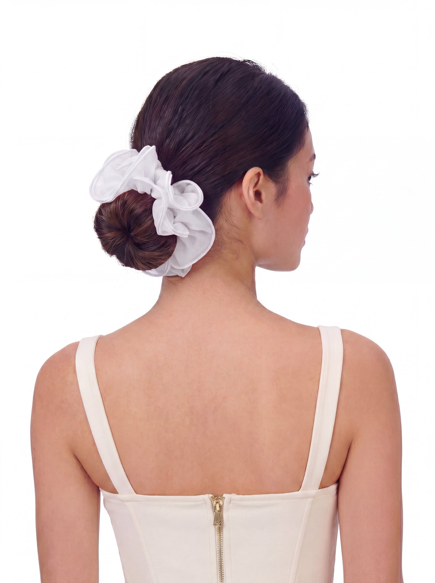 Nolita Ruffle White Hair Tie