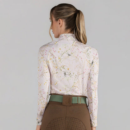 Dapplebay Dragonfly Meadow 1/4 Zip LS Riding Top-Light Pink