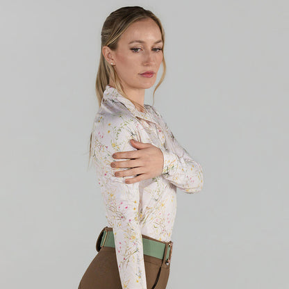 Dapplebay Dragonfly Meadow 1/4 Zip LS Riding Top-Light Pink