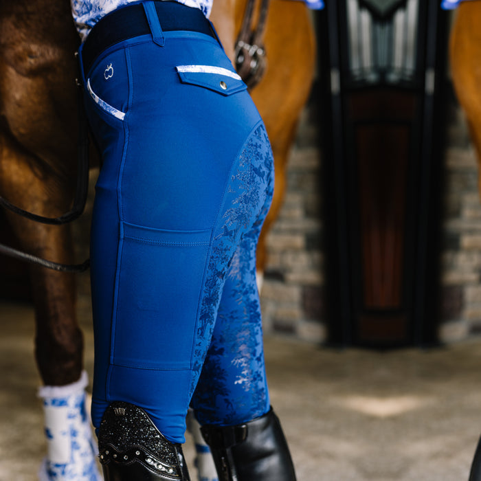 Dapplebay Equestrian Toile Full Seat Breeches-Bright Navy