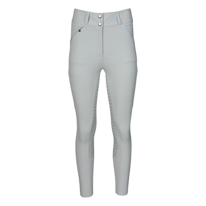 Dapplebay Gingham Compression Full Seat Breeches-Light Grey