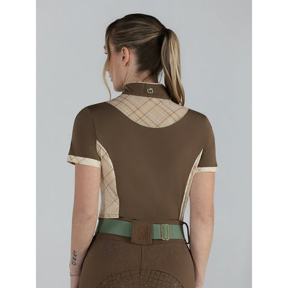 Dapplebay Grace 1/4 Zip SS Riding Top-Chestnut/Spring Plaid