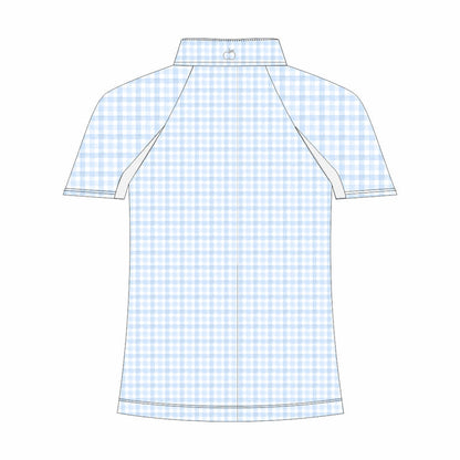 Dapplebay Kids Blue Gingham 1/4 Zip - Short Sleeve-Breeches.com