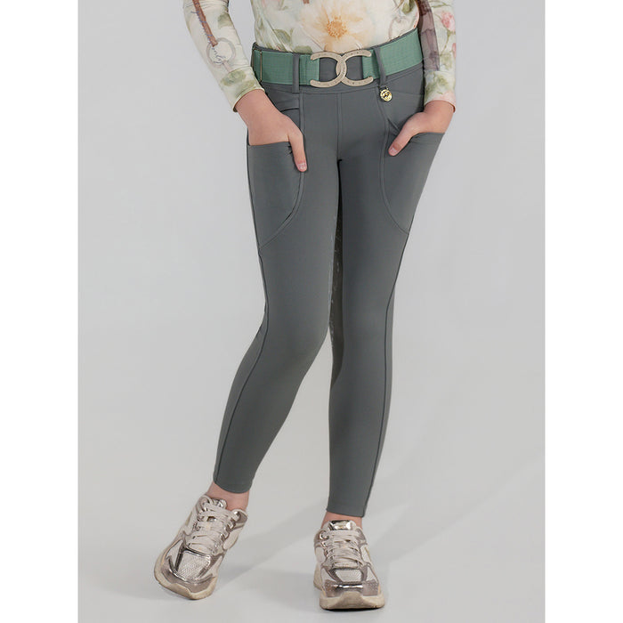 Dapplebay Kids Dragonfly Meadow Silicone Full Seat Tights-Graphite