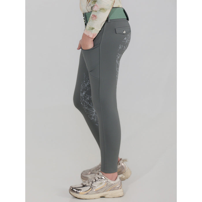 Dapplebay Kids Dragonfly Meadow Silicone Full Seat Tights-Graphite