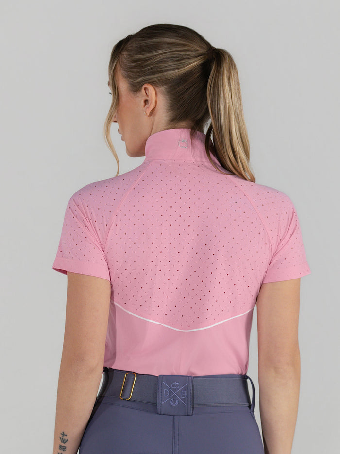 Dapplebay Lady 1/4 Zip Aircut SS Riding Top-Ballet Pink