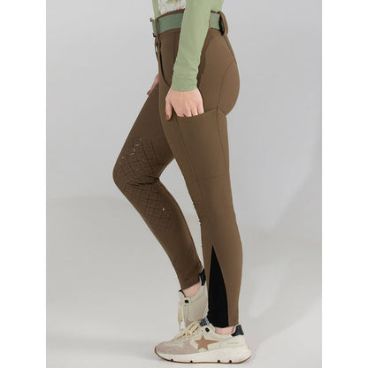 Dapplebay Sport Silicone Knee Patch Breeches-Chestnut