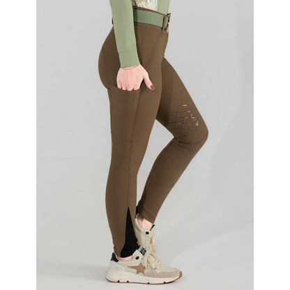 Dapplebay Sport Silicone Knee Patch Breeches-Chestnut