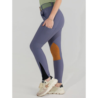 Dapplebay Sport Suede Knee Patch Breeches-Purple Dusk