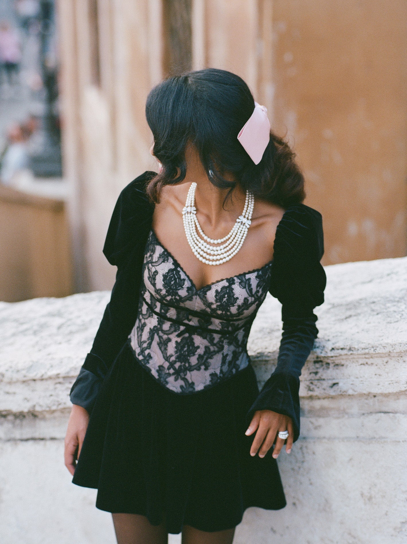 Evelyn Velvet Dress (Black) (Final Sale)