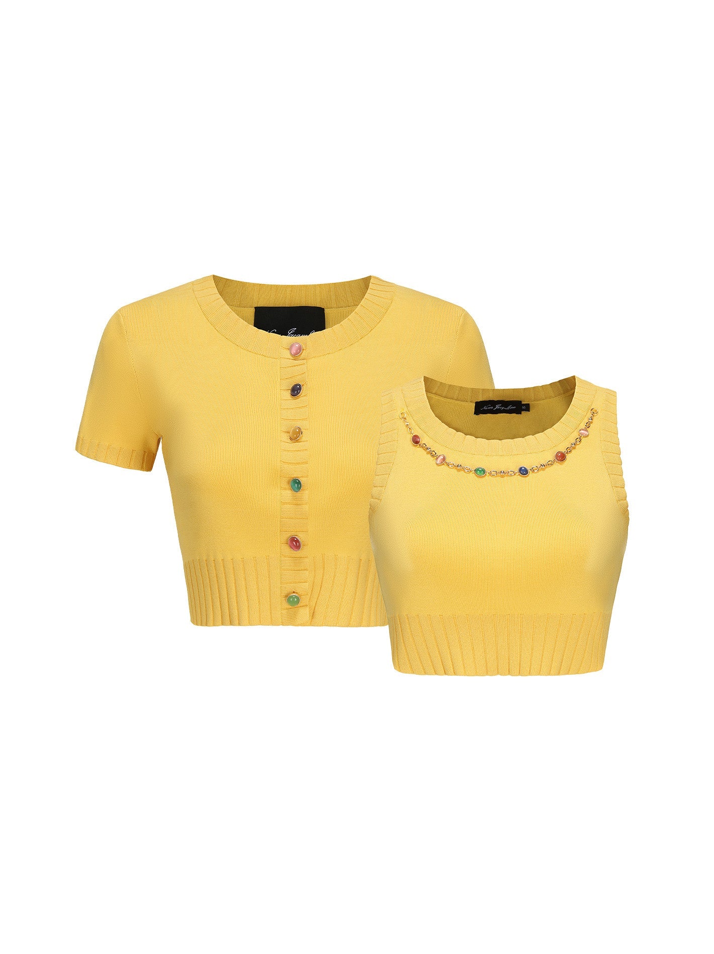Kennedy Knit Top Set (Yellow) (Final Sale)