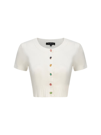 Kennedy Knit Top Set (White) (Final Sale)