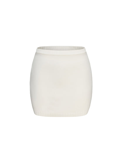 Kennedy Knit Skirt (White) (Final Sale)