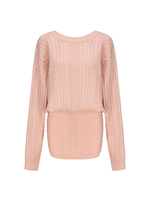 Kendall Knit Dress (Peach) (Final Sale)