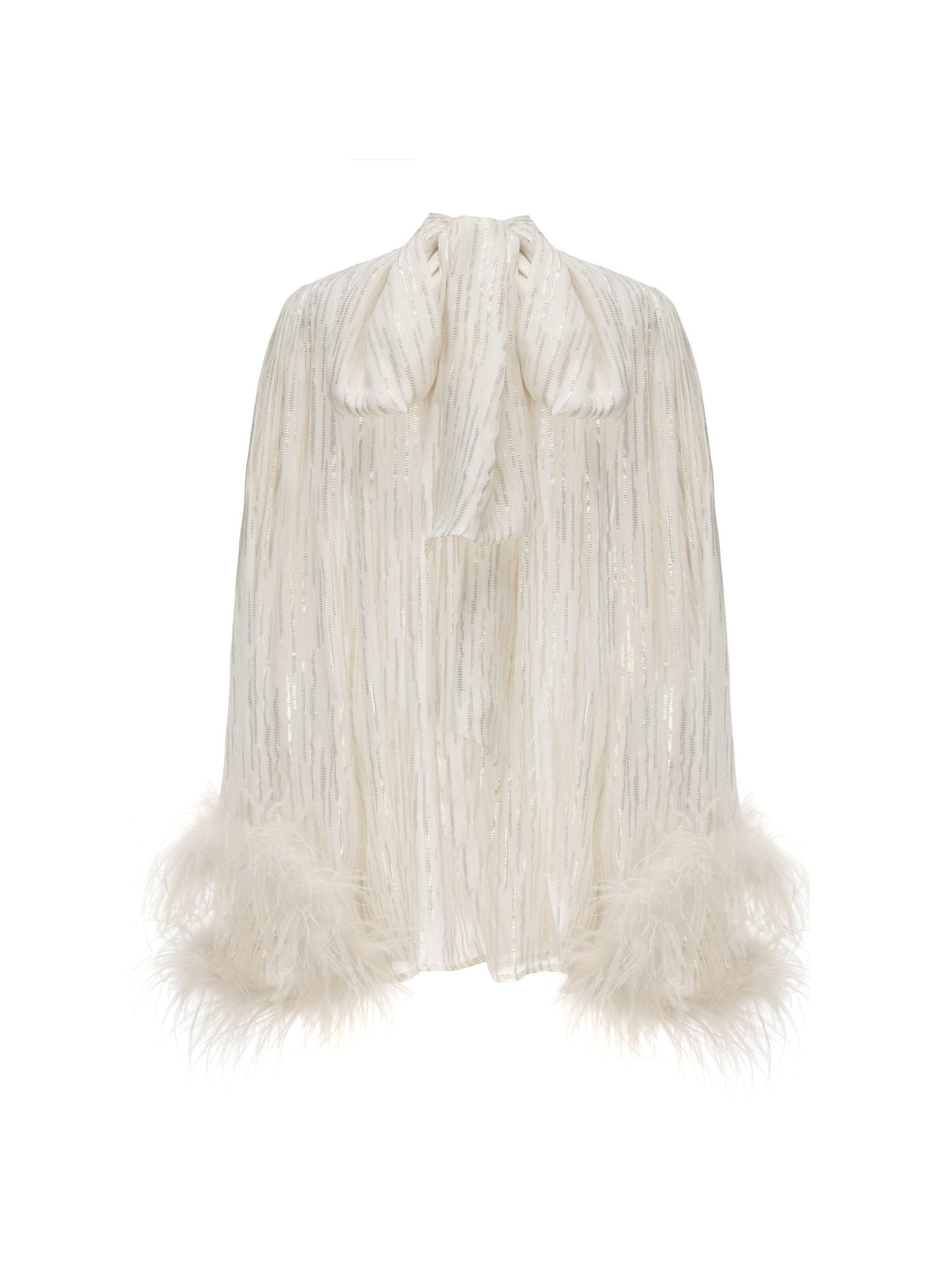 Keira Feather Top (White) (Final Sale)