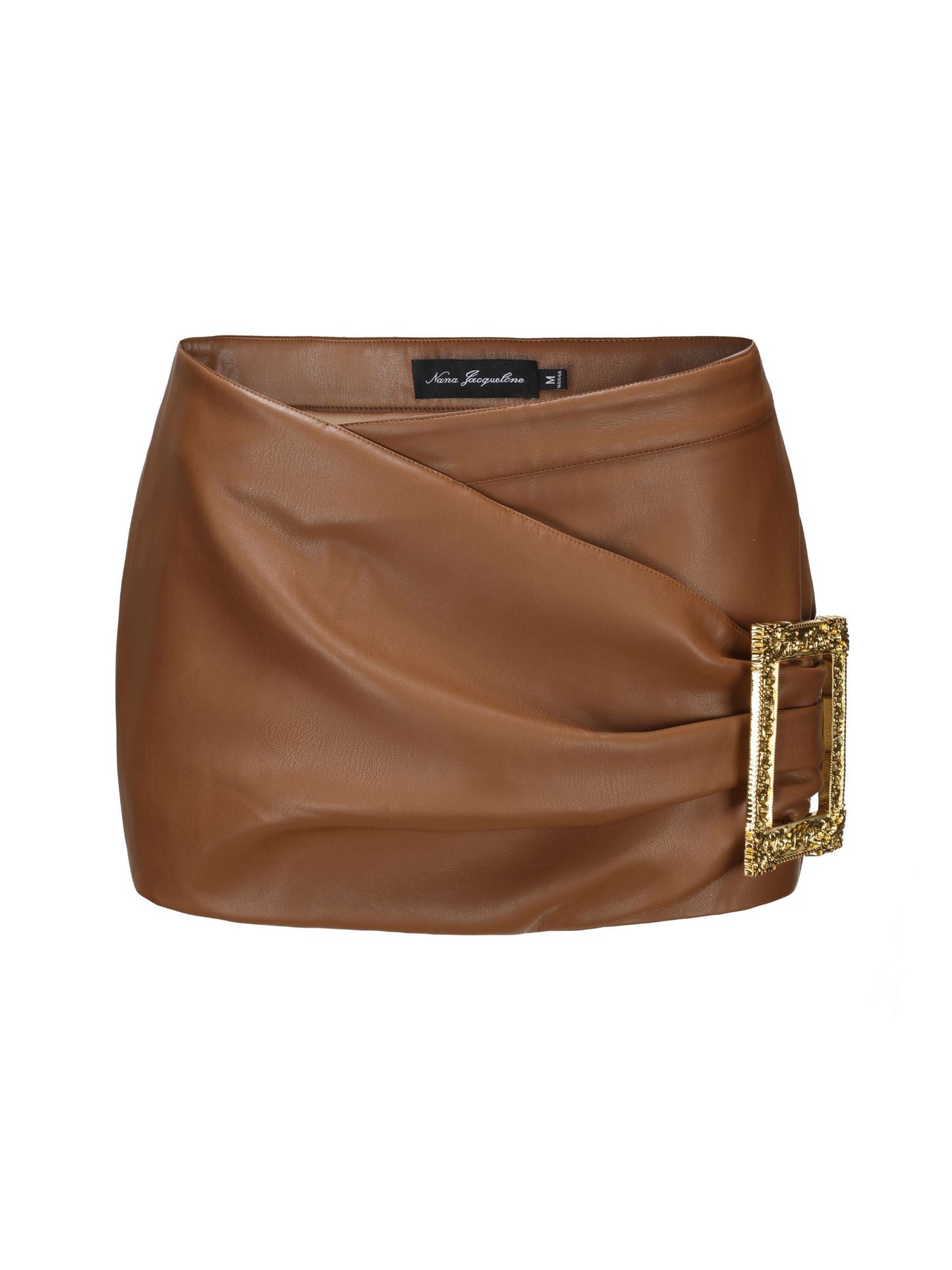 Miranda Leather Mini Skirt (Brown) (Final Sale)