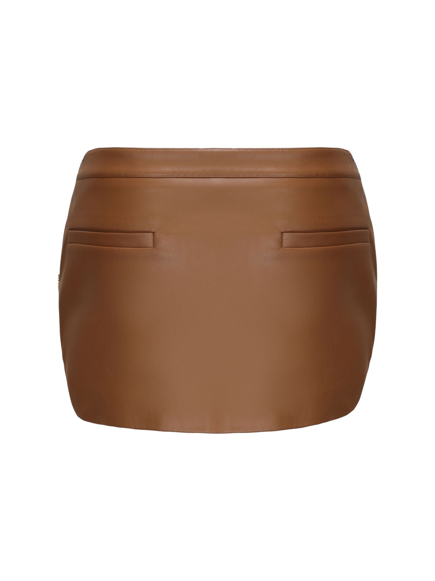 Miranda Leather Mini Skirt (Brown) (Final Sale)