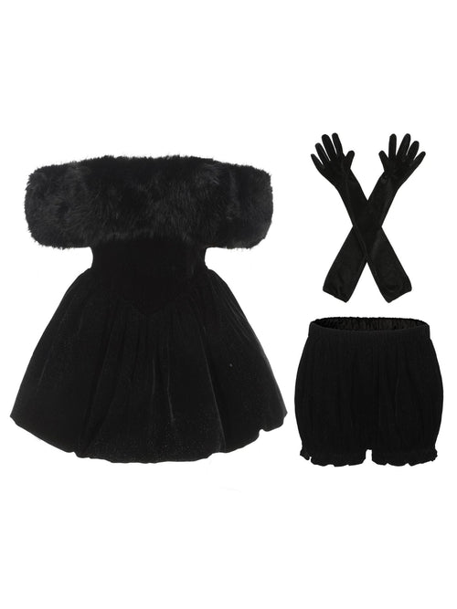 Candice Velvet Dress (Black) (Final Sale)