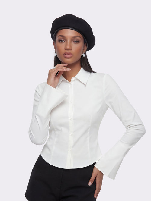 Chantal Bell-Sleeve White Shirt