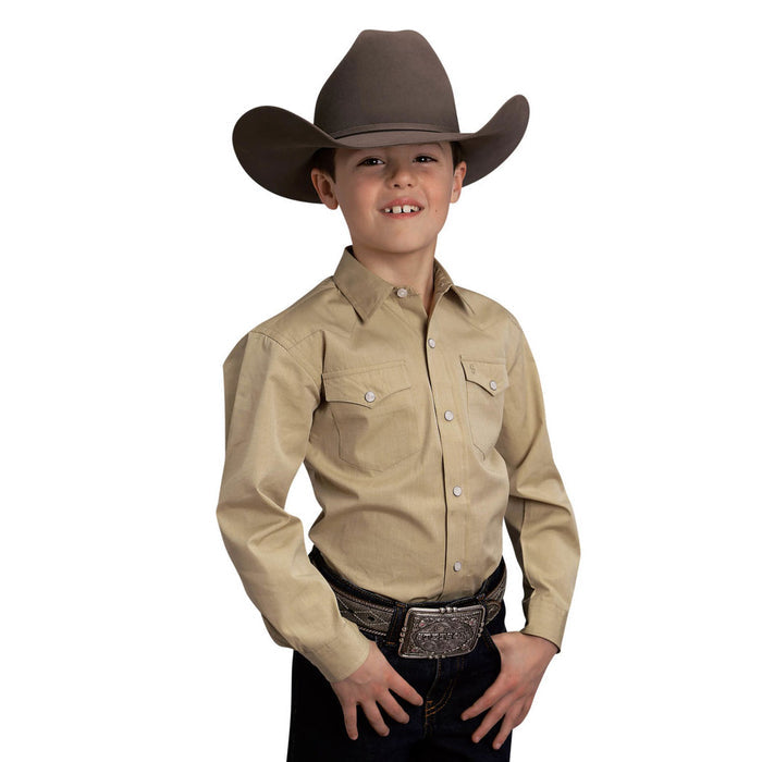 Stetson Children's Gold Long Sleeve Woven Shirt