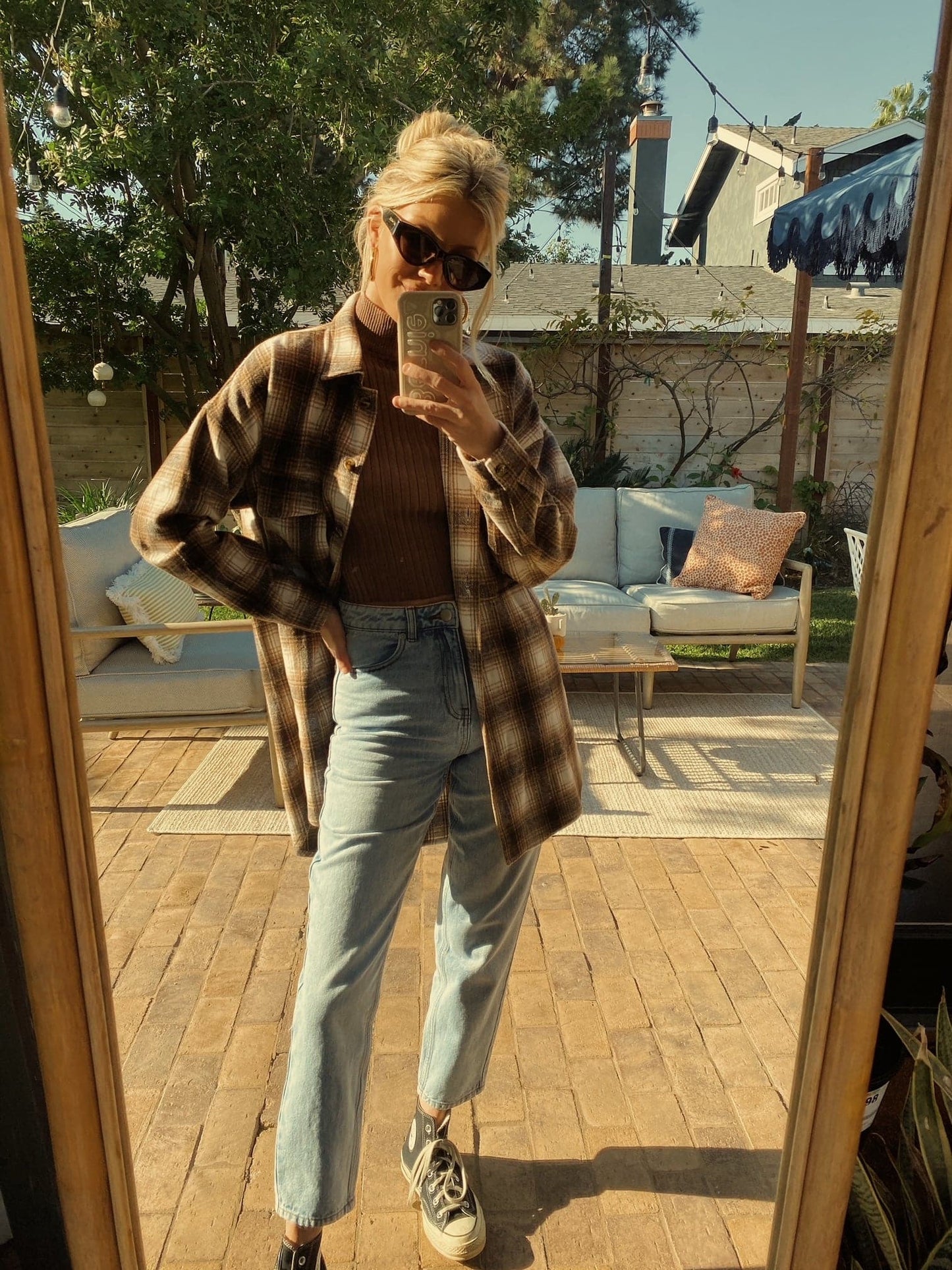 Crosby Brown Plaid Dress