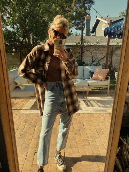 Crosby Brown Plaid Dress